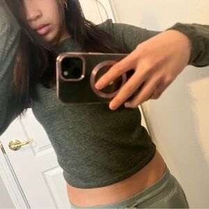 Splash Dark Green Long Sleeve Top